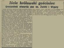 Iście królewski gościniec, 1934