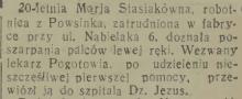 Wypadek w fabryce, 1934