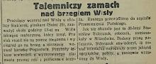 Tajemniczy zamach, 1934