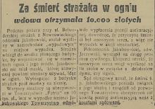 Za śmierć strażaka, 1934