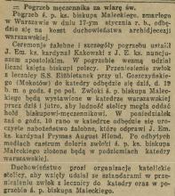 Pogrzeb A. Maleckiego, 1935