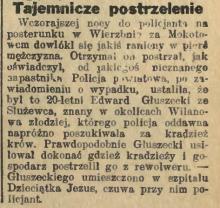 Złodziej krów postrzelony, 1935