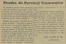 Prośba do Dyrekcji, 1935