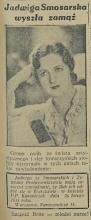Smosarska wyszła zamąż, 1935