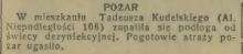 Pożar od świecy, 1935