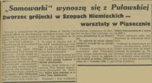 Samowarki się wynoszą, 1935