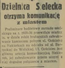 Gościniec będzie zabrukowany, 1935