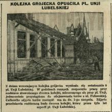 Rozbiórka dworca, 1935