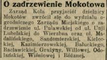 Zadrzewiamy Mokotów, 1935