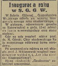Inauguracja roku, 1935