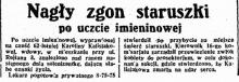 Nagły zgon staruszki, 1935
