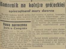 Komornik na kolejce, 1935