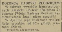 Dozorca złodziejem, 1935