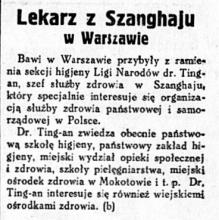 Lekarz z Szanghaju, 1936