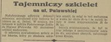 Tajemniczy szkielet, 1936