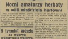 Nocni amatorzy herbaty, 1936