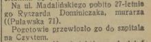 Pobito murarza, 1936