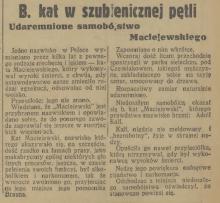 W szubienicznej pętli, 1936