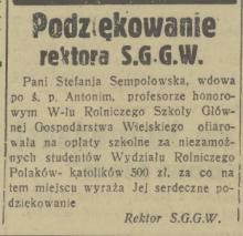 Rektor dziękuje, 1936