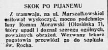 Skok z tramwaju, 1936