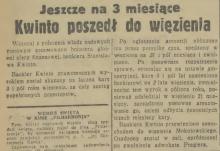 Kwinto do więzienia, 1936