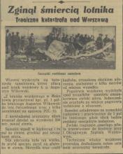 Śmiercią lotnika, 1936