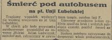 Śmierć pod autobusem, 1936