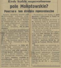 Kiedy parcelacja? 1936