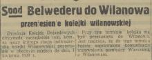 Spod Belwederu do Wilanowa, 1936
