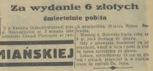 Pobita za 6 zł, 1936