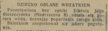 Dziecko oblane wrzątkiem, 1936