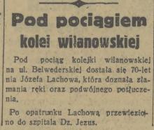 Pod pociągiem, 1936