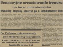Aresztowanie trenera, 1936