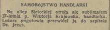 Samobójstwo handlarki, 1936
