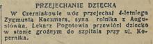 Przejechanie dziecka, 1936