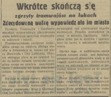 Zgrzyty tramwajów, 1936