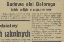 Budowa alei Batorego, 1936