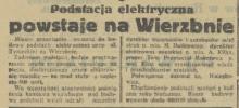 Podstacja elektryczna, 1936