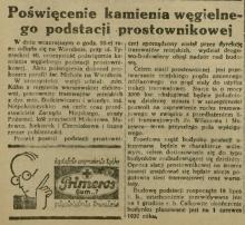 Kamień węgielny. Tyniecka 40. 1936.