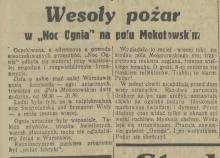 Wesoły pożar, 1936