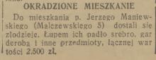 Okradzione mieszkanie, 1936