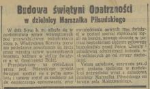 Budowa świątyni, 1936