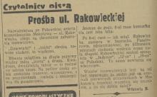 Prośba Rakowieckiej, 1936