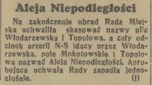 Aleja Niepodległości, 1936