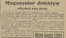 Magazynier detektyw, 1936