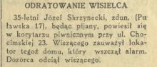 Odratowanie wisielca, 1937