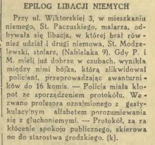 Libacja niemych, 1937