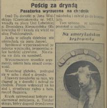 Pościg za dryndą, 1937