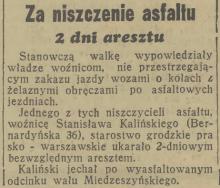 Niszczyciel asfaltu, 1937