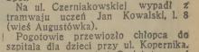 Wypadł z tramwaju, 1937